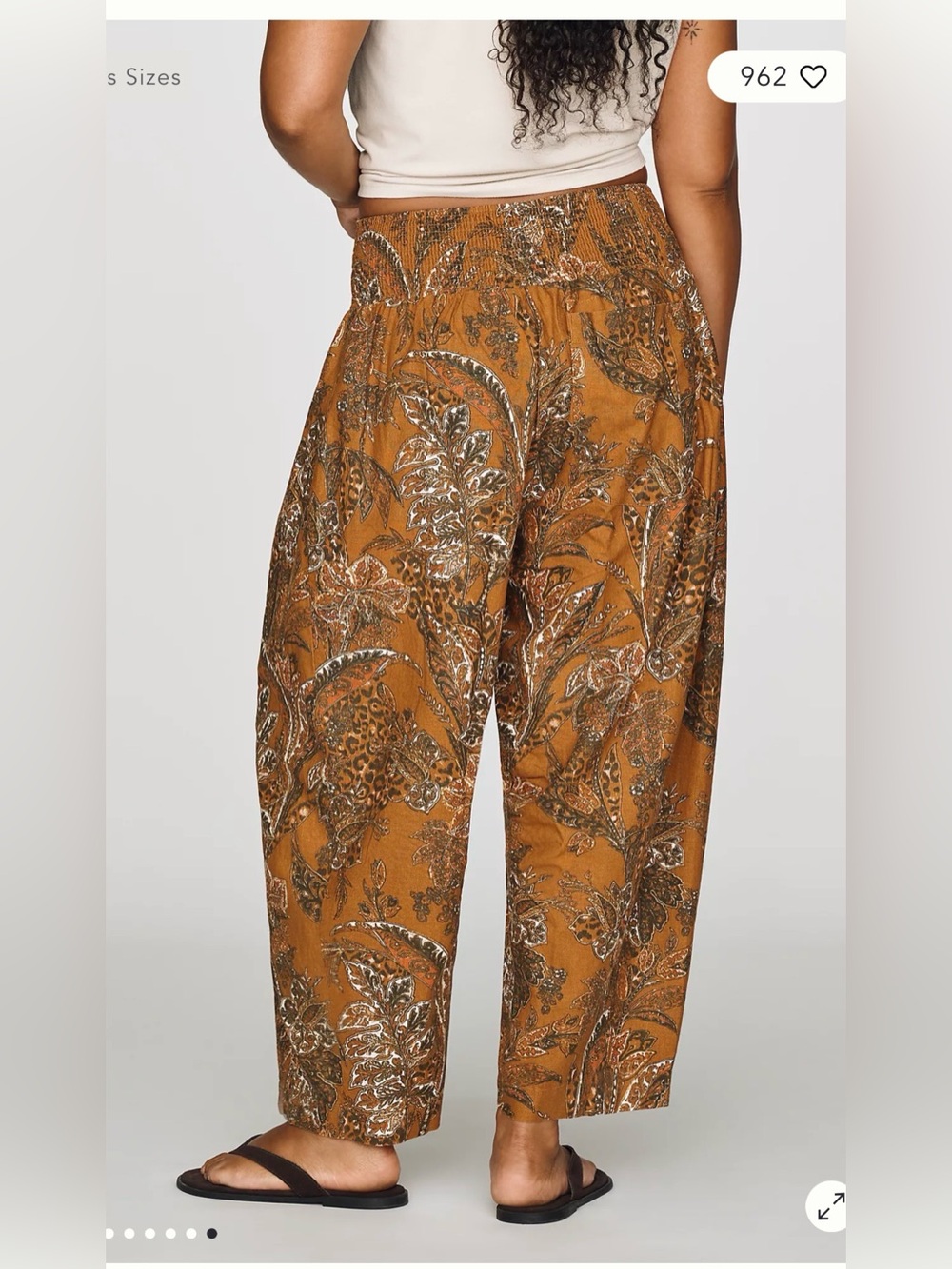 Anthropologie Pilcro Reese Smocked Pull-On Barrel Leg Linen Blend Pants , Small - Picture 2 of 15
